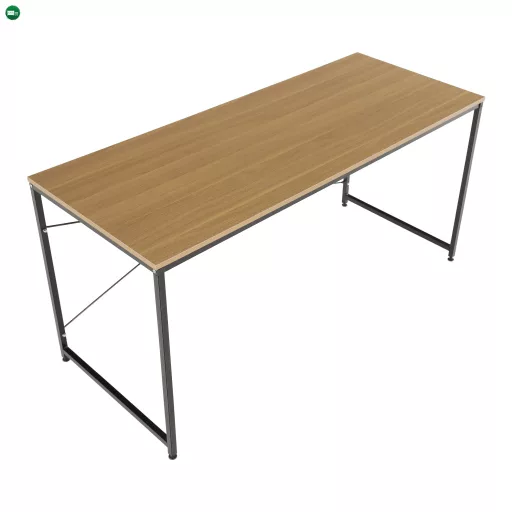 Íróasztal tölgy/fekete, 150x60 cm, MELLORA