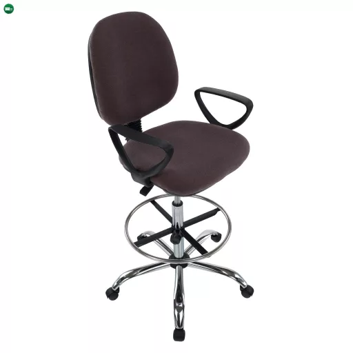 Magasított munkaszék, barna/fekete, TAMBER