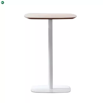Bárasztal, tölgy/fehér, MDF/fém, átmérő 60 cm, HARLOV