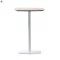 Bárasztal, tölgy/fehér, MDF/fém, átmérő 60 cm, HARLOV