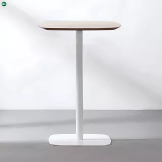 Bárasztal, tölgy/fehér, MDF/fém, átmérő 60 cm, HARLOV