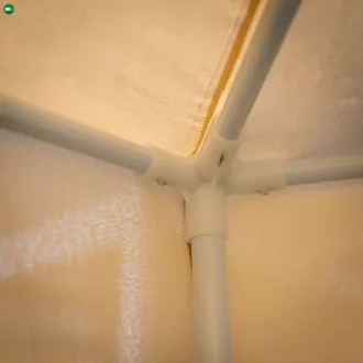  Kerti pavilon sátor, 3,9x2,5x3,9m, bézs/fekete, RINGE TYP 2+6 oldal