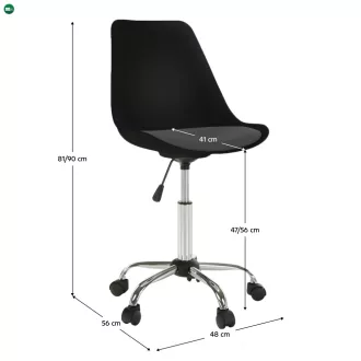 Irodai szék, fekete/sötétszürke, DARISA NEW