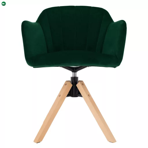 Forgószék, Velvet szövet, smaragd/bükk, DALIO