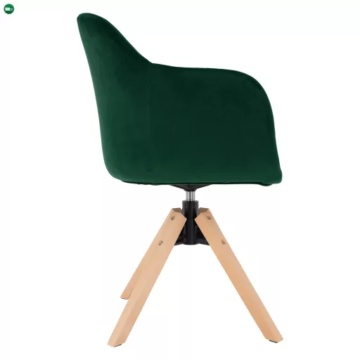 Forgószék, Velvet szövet, smaragd/bükk, DALIO