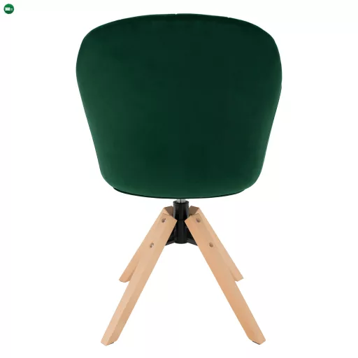 Forgószék, Velvet szövet, smaragd/bükk, DALIO