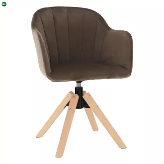   Forgószék, Velvet szövet, szürkésbarna taupe/bükk, DALIO
