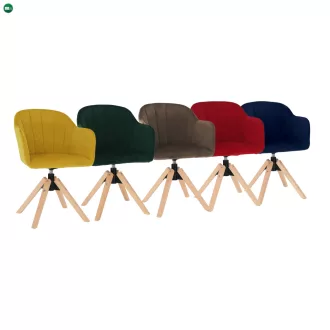   Forgószék, Velvet szövet, szürkésbarna taupe/bükk, DALIO