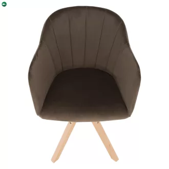   Forgószék, Velvet szövet, szürkésbarna taupe/bükk, DALIO