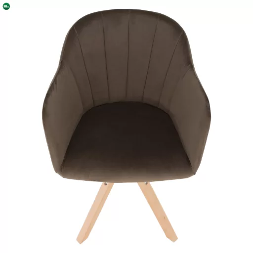 Forgószék, Velvet szövet, szürkésbarna taupe/bükk, DALIO