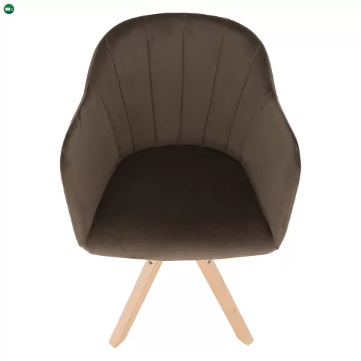 Forgószék, Velvet szövet, szürkésbarna taupe/bükk, DALIO