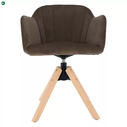 Forgószék, Velvet szövet, szürkésbarna taupe/bükk, DALIO