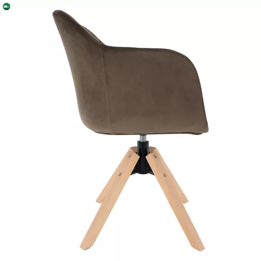 Forgószék, Velvet szövet, szürkésbarna taupe/bükk, DALIO