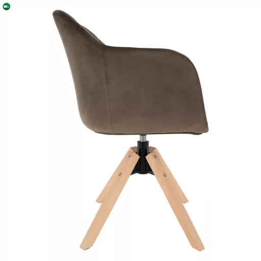 Forgószék, Velvet szövet, szürkésbarna taupe/bükk, DALIO