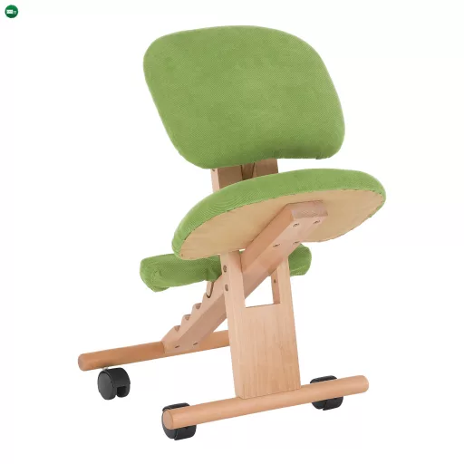 Ergonomikus térdelőszék, rzöld/bükkfa, GROCO