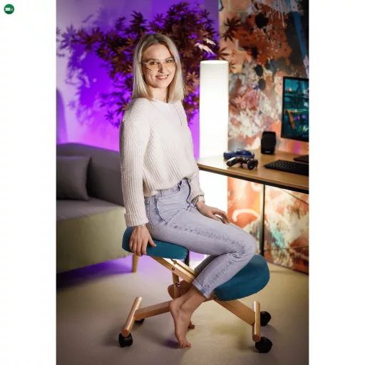 Ergonomikus térdelőszék, kerozin/bükkfa, FLONET