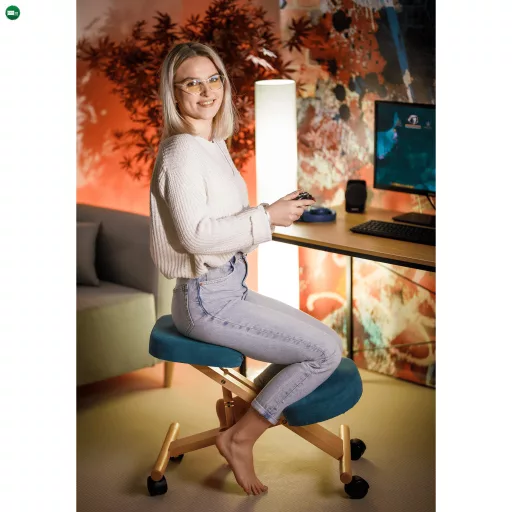 Ergonomikus térdelőszék, kerozin/bükkfa, FLONET