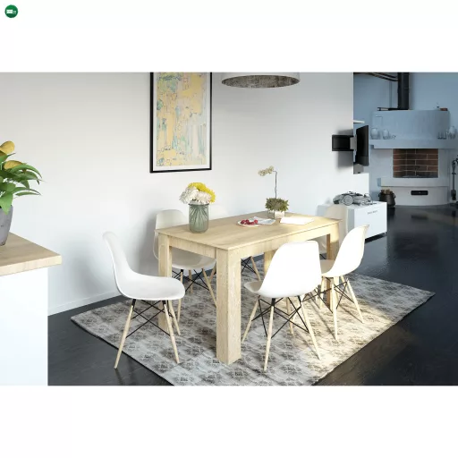 Étkezőasztal, sonoma tölgyfa, 140x80 cm, GENERAL NEW