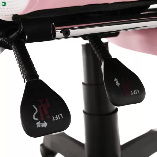 Irodai/gamer szék RGB LED világítással, rózsaszín/fehér, JOVELA