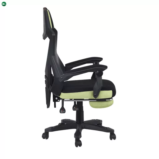 Irodai/gamer szék, fekete/zöld, teherbírás 150 kg, JORIK