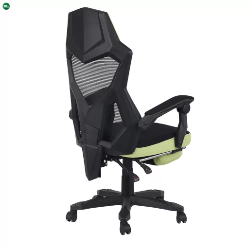 Irodai/gamer szék, fekete/zöld, teherbírás 150 kg, JORIK
