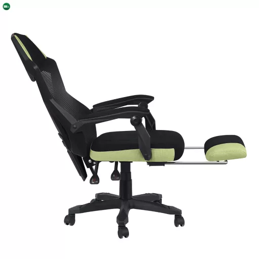Irodai/gamer szék, fekete/zöld, teherbírás 150 kg, JORIK