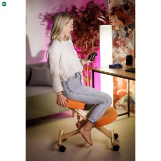 Ergonomikus térdelőszék, narancs/bükkfa, FLONET