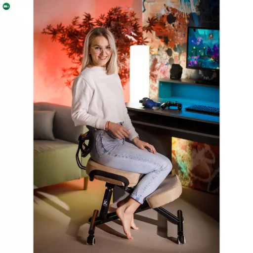 Ergonomikus zsámoly, bézs/fekete, RUFUS