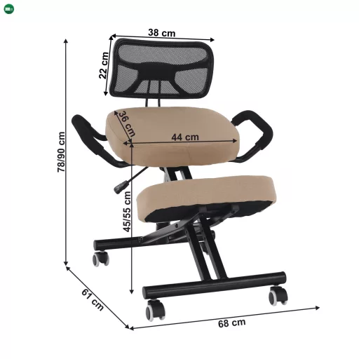 Ergonomikus zsámoly, bézs/fekete, RUFUS