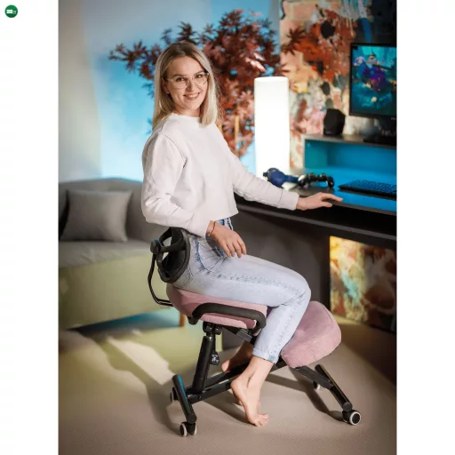Ergonomikus zsámoly, rózsaszín/fekete, RUFUS