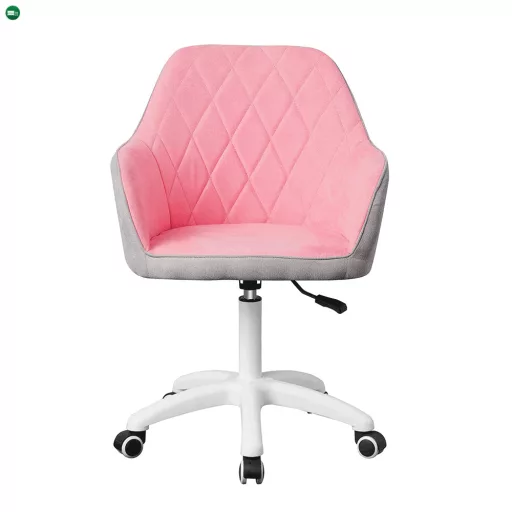 Irodai szék, szövet rózsaszín/szürke/fehér, SANTY
