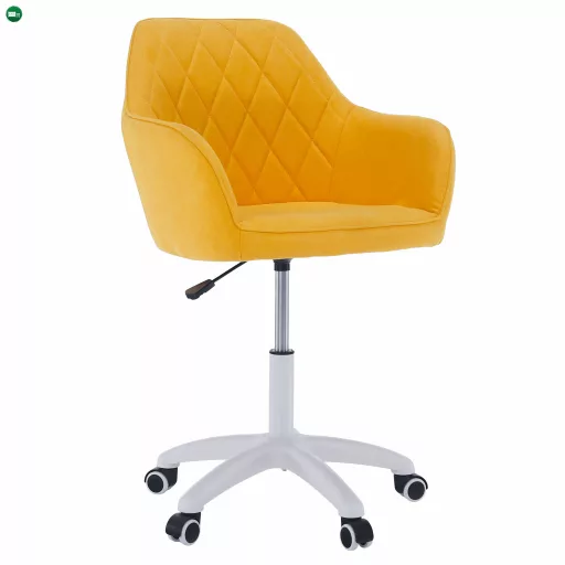 Irodai szék, szövet sárga/fehér, SANTY