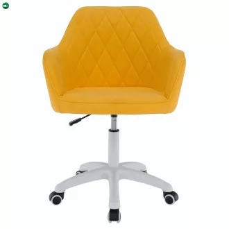 Irodai szék, szövet sárga/fehér, SANTY