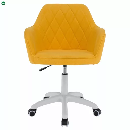 Irodai szék, szövet sárga/fehér, SANTY