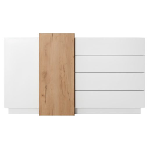 Komód 2D4S, fehér/tölgy craft arany, TRIO