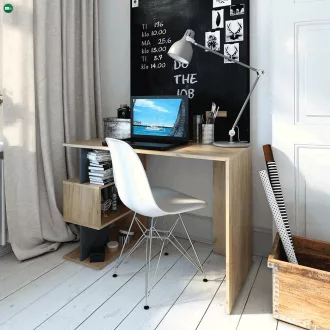 Számítógépasztal, artisan tölgy/grafit, ABES