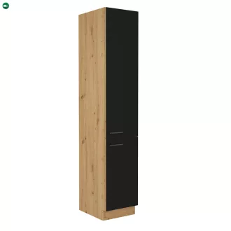   Élelmiszer szekrény, matt fekete/artisan tölgy, MONRO 40 DK-210 2F
