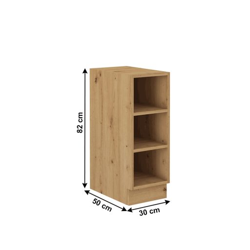 Alsó nyitott szekrény, artisan tölgy, MONRO 30 D OTW BB