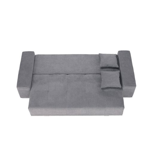 Kinyitható heverő, világosszürke, KEVAN BIG SOFA