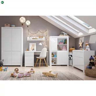 Számítógépasztal 1D1S/120, fehér fényes, LINDY