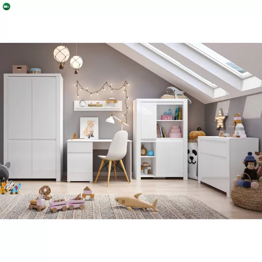 Számítógépasztal 1D1S/120, fehér fényes, LINDY