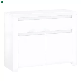 Komód 2D1S, fehér fényes, LINDY