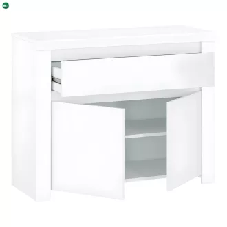 Komód 2D1S, fehér fényes, LINDY