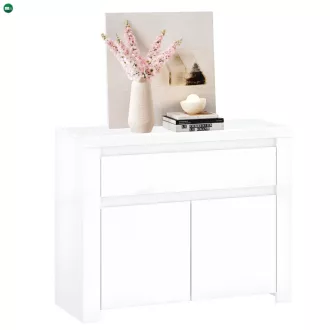 Komód 2D1S, fehér fényes, LINDY