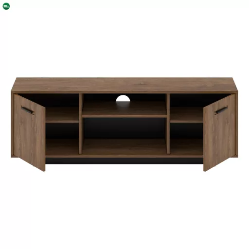 RTV asztal, bolzano tölgy/fekete, DELIS B