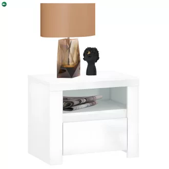 Éjjeliszekrény 1S, fehér fényes, LINDY