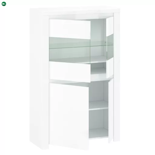 Vitrin 2D2W, fehér fényes, LINDY