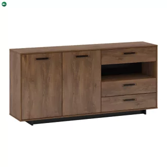 Komód, bolzano tölgy/fekete, DELIS G