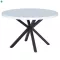 Étkezőasztal, fehér matt/fekete, átmérő 120 cm, MEDOR