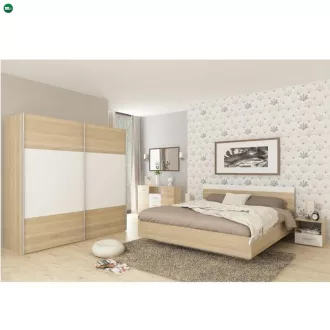   Hálószoba garnitúra (ágy 180x200 cm), tölgy sonoma/fehér, GABRIELA NEW